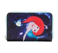 Loungefly Disney The Little Mermaid Princess Scenes Series Cartera con cremallera alrededor de la Sirenita,