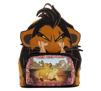 Loungefly Disney Villains Scene Lion King Scar - Bolso de hombro con doble correa para mujer, Multi, Talla única, Disney Lion King Villains Scar Mini mochila