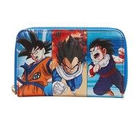 Loungefly Dragon Ball Z Trio Cartera con Cremallera Alrededor, Accesorio de Viaje-Billetera Plegable para Mujer, Talla única