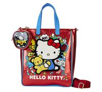 Loungefly Bolsa metálica Hello Kitty 50th Anniversary con bolsa de monedas Rojo Talla única