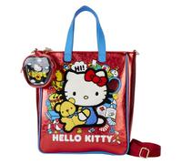 Loungefly Hello Kitty 50th Anniversary - Bolsa metálica con bolsa de monedas, rojo, talla única