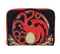 Loungefly House of the Dragon - Cartera con cremallera alrededor de la casa Targaryen, Rojo -, Compacto