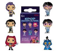 Loungefly - KPop Demon Hunters - Pins esmaltados en caja sorpresa - 1 de 6 personajes: Jinu, Rumi, Zoey, Mira, Derpy - Posibilidad de obtener una variante rara: Jinu con marcas demoníacas brillantes