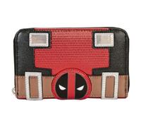 Loungefly Marvel Deadpool Metallic Collection - Cartera con Cremallera para Cosplay, Color Rojo