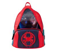 Loungefly Mini mochila con capucha Marvel Spiderverse Miles Morales lenticular Negro Estándar