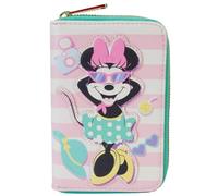 Loungefly Billetera Disney Minnie Mouse Vacation con cremallera alrededor, multicolor, talla única