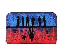 Loungefly Netflix Stranger Things Upside Down Shadows - Cartera con Cremallera Alrededor, Color Negro, Talla única