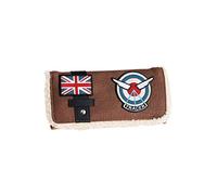 Loungefly Overwatch Tracer - Cartera de piel sintética envejecida estándar, marrón, cartera triple