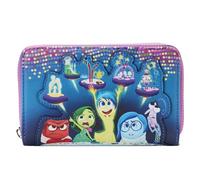 Loungefly Panel de control de adentro hacia afuera con cremallera alrededor, Multi, 3”W x 5”H, Cartera con cremallera