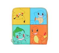 Loungefly Pokemon Color Block Staters - Cartera con Cremallera Alrededor, Multicolor, S, Carteras