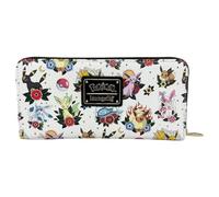 Loungefly Pokemon Eeveelutions - Cartera con Cremallera Alrededor, Color Blanco, Casual