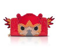 Loungefly Pop! Harry Potter Fawkes Phoenix - Cartera con cremallera para cosplay, Rojo -, Cartera con cremallera