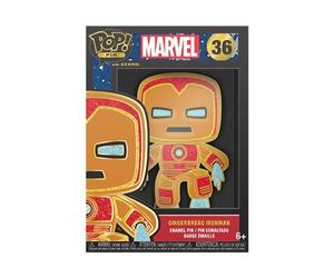 Loungefly POP! Pin De Esmalte Grande MARVEL: Gingerbread - Iron Man - Marvel Comics - Broche Imperdible Coleccionable Para Mochilas y Bolsas - Idea Para Regalo