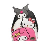 Loungefly Sanrio Kuromi, My Melody y Hello Kitty Glow In The Dark - Mochila de triple bolsillo para mujer