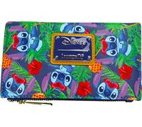 Loungefly x Disney Lilo & Stitch Navy Tropical Leaves Allover Print Flap Wallet