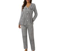 Loungewear - Conjunto de pijama vintage para mujer, diseño de lunares, dos piezas con tira de botones, ropa de noche, ropa de ocio, pantalones de pijama, camiseta para el tiempo libre, ropa de dormir