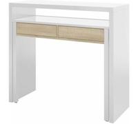 Loungitude Mesa escritorio extensible con 2 cajones - L100 cm - Consola