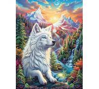 Loup Blanc au Bord du ruisseau Rompecabezas 1000 Piezas Cartón para Niños Mayores 14 Años Mitos Cuento de Hadas Noches De Cita Antiestrés Pack Completo Detalle Único Original 1000 PCS