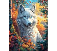 Loup Blanc Dans le Jardin Fleuri Rompecabezas 500 Piezas Cartón para Toda La Familia Animal Cuento de Hadas fantástico Juego Compartir Estimulación Cognitiva Regalo Fin De Año Mejor Valorado 500 PCS
