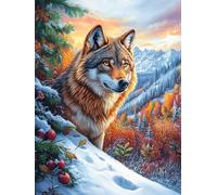 Loup Dans la montagne enneigée Rompecabezas 1000 Piezas Cartón para Toda La Familia Mitos fantásticos Entretenimiento Casero Calmar La Mente Calidad Profesional Detalle De Regalo 1000 PCS