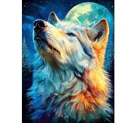 Loup hurlant à la Lune Rompecabezas 1000 Piezas Cartón para Niños Mayores 14 Años Mitos fantásticos Cuento De Hadas Noches De Cita Antiestrés Pack Completo Detalle Único Original 1000 PCS