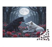 Loup Noir 70x50cm/1000pcs Puzzle Pour Adultes - Scène de forêt fantastique,Jouet De DIY