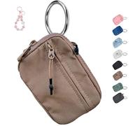 LOUPKC Cartera Iris, Cartera de Mano The Iris, Tarjetero con Cremallera y Ventana for identificación, Cartera de Nailon Impermeable for Mujer(Brown)