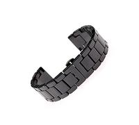 LOUPKC MINGSHAN Correa de cerámica 20 22 mm Pulsera de cadena compatible con Xiaomi Fajefit Samsung Gear S3 S2 Strap Galaxy Watch 46 42 45 mm Sport Wamkand Band Band (Color : Black, Size : 19mm)