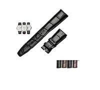 LOUPKC MINGSHAN Correa de cuero 22 mm impermeable adecuado compatible con IWC Reloj Correa Portugués 7 Correa de cuero Portugal Piloto Pulsera Pulsera marrón(Color:Black no buckle 2,Size:20mm)