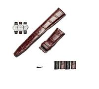 LOUPKC MINGSHAN Correa de cuero 22 mm impermeable adecuado compatible con IWC Reloj Correa Portugués 7 Correa de cuero Portugal Piloto Pulsera Pulsera marrón(Color:Brown no buckle 2,Size:22mm)