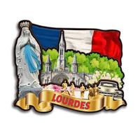 Lourdes Occitanie France - Imán para nevera 3D de madera, recuerdos de viaje hechos a mano, manualidades, calcomanías para decoración del hogar, colección de regalo