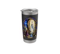Lourdes Virgen María Aparición Catedral Mosaico Obra De Arte Vaso térmico de acero inoxidable de doble pared