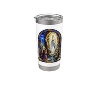 Lourdes Virgen María Aparición Catedral Mosaico Obra De Arte Vaso térmico de acero inoxidable de doble pared