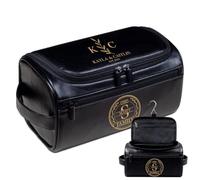 Lousrion Bolsa de afeitar de viaje personalizada para hombre, de piel sintética, grabada, regalo para papá, marido, hijo, Navidad, cumpleaños, día de San Valentín, Negro, One Size, Retro