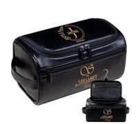 Lousrion Kit de afeitado personalizado, bolsa de aseo personalizada de piel sintética para hombres, bolsa de viaje con monograma grabado para padrinos de boda, novio, papá, perfecto para el día del