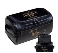 Lousrion Neceser de piel sintética con grabado personalizado para hombres, kit de afeitado personalizado para viaje, regalo para papá, marido, novio, cumpleaños, día de San Valentín, Negro, One Size