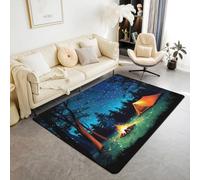 Loussiesd Alfombra de 100 x 150 cm para niños, alfombra decorativa antideslizante con diseño de árbol para campamento, sala de estar, dormitorio, para niños, niñas, adolescentes, tienda de campaña