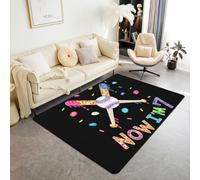 Loussiesd Alfombra de poliéster con texto en inglés "I was 6 Now I'm 7, 100 x 150 cm, poliéster, béisbol, 7º cumpleaños, sala de estar, para dormitorio, decoración de 67 cumpleaños, alfombra para