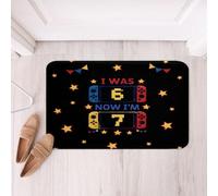 Loussiesd Alfombras de baño con texto en inglés "I was 6 Now I'm 7 Birthday", tapetes de baño de microfibra suave de 20 x 32 pulgadas
