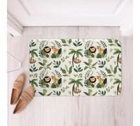 Loussiesd Alfombras de baño de microfibra de 16 x 24 pulgadas con estampado de palmeras, antideslizantes, dibujos animados, animales salvajes, accesorios de baño, diseño botánico de naturaleza