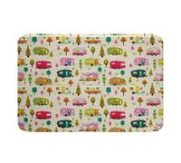 Loussiesd Alfombras de baño de microfibra de 16 x 24 pulgadas para caravana, remolque, antideslizante, accesorios de baño, felpudos suaves para puerta