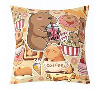 Loussiesd Capybara - 1 funda de cojín cuadrada para amantes de Capibara, funda de cojín de animales salvajes, funda de cojín para sofá, decoración de dormitorio, 50 x 50 cm