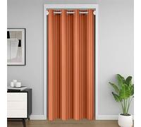 Loussiesd Cortina de puerta a rayas geométrica para armario, cortina divisora de habitación naranja y gris, 132 x 203 cm, arte moderno a rayas, dormitorio, sala de estar, tratamientos de ventana de