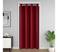 Loussiesd Cortina de puerta a rayas geométricas para dormitorio, sala de estar, cortina divisora de habitación a rayas rojas y negras, 150 x 203 cm, arte moderno, opaca, decoración de lujo para el