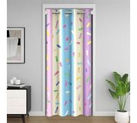 Loussiesd Cortina de puerta con diseño de rayas abstractas para decoración de postres y alimentos, 106 x 213 cm, moderna cortina divisora de habitación, arte moderno a rayas, dormitorio, sala de estar