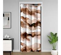 Loussiesd Cortina de puerta con patrón de ondas de acuarela para privacidad, arte abstracto, cubierta de armario, cortina divisora de habitación a rayas, 150 x 203 cm, para dormitorio, sala de estar
