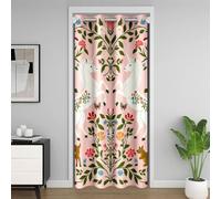 Loussiesd Cortina de puerta de caballo al galope para dormitorio, sala de estar, decoración de animales lindos, cortina divisora de habitación, 132 x 213 cm, oscurecimiento kawaii, opaca, rosa, verde