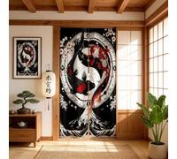 Loussiesd Cortina de puerta estilo japonés Koi, panel de privacidad 1, cortinas interiores, sala de estar, ola japonesa, sombra, espacio, flor de cerezo, decoración del hogar, cortina de puerta, 86 x