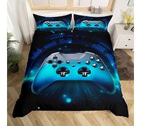 Loussiesd Galaxy Gamepad Juego de Funda nórdica 3D Juego de Gamepad Niños Azul Gradient Game Controller Funda nórdica Gamer Edredón Funda 2pcs King Size