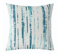Loussiesd Juego de 1 funda de cojín moderna de rayas degradadas de color verde azulado, 50 x 50 cm, arte abstracto degradado, funda de cojín moderna para sofá, cama, decoración del hogar